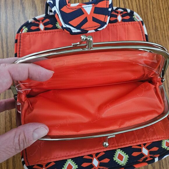 Vera Bradley Clutch Sun Valley Kiss n' Snap Double Kiss Lock Organizer Wallet - Picture 9 of 9